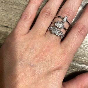Baguette triple stack ring